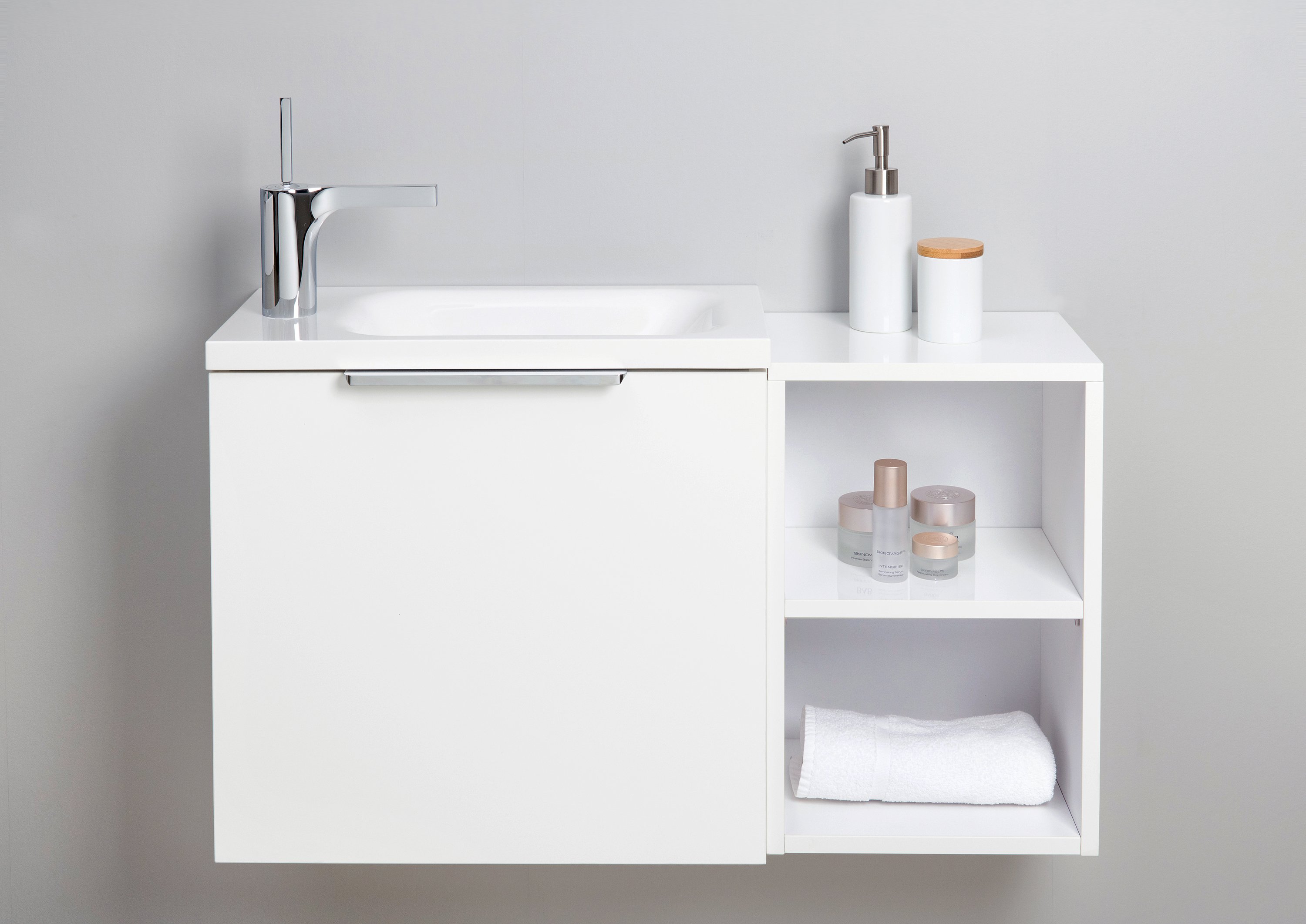 Gäste WC Badmöbel Set, Waschtisch mit Unterschrank, Made in Germany