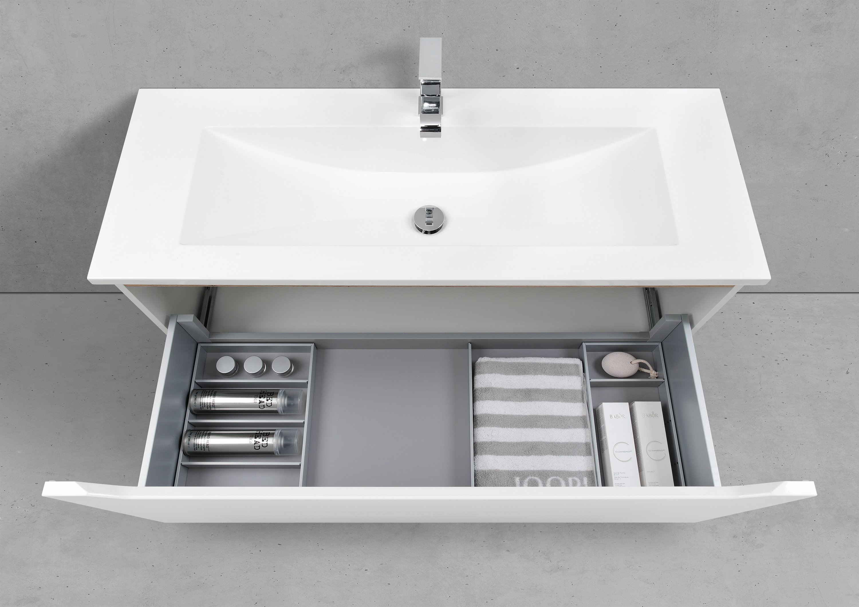 Badmöbel Set 120 cm Waschtisch mit Unterschrank grifflos