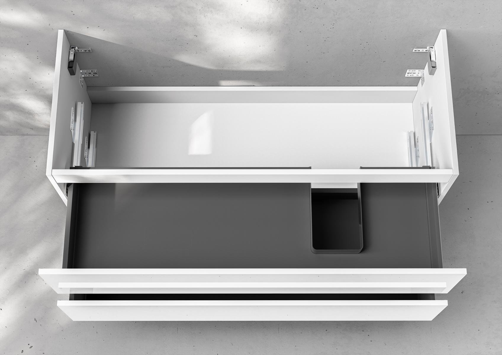 Unterschrank Intarbad Deluxe als Zubehör für Waschtisch Scarabeo Teorema 2.0 121cm Ablage links
