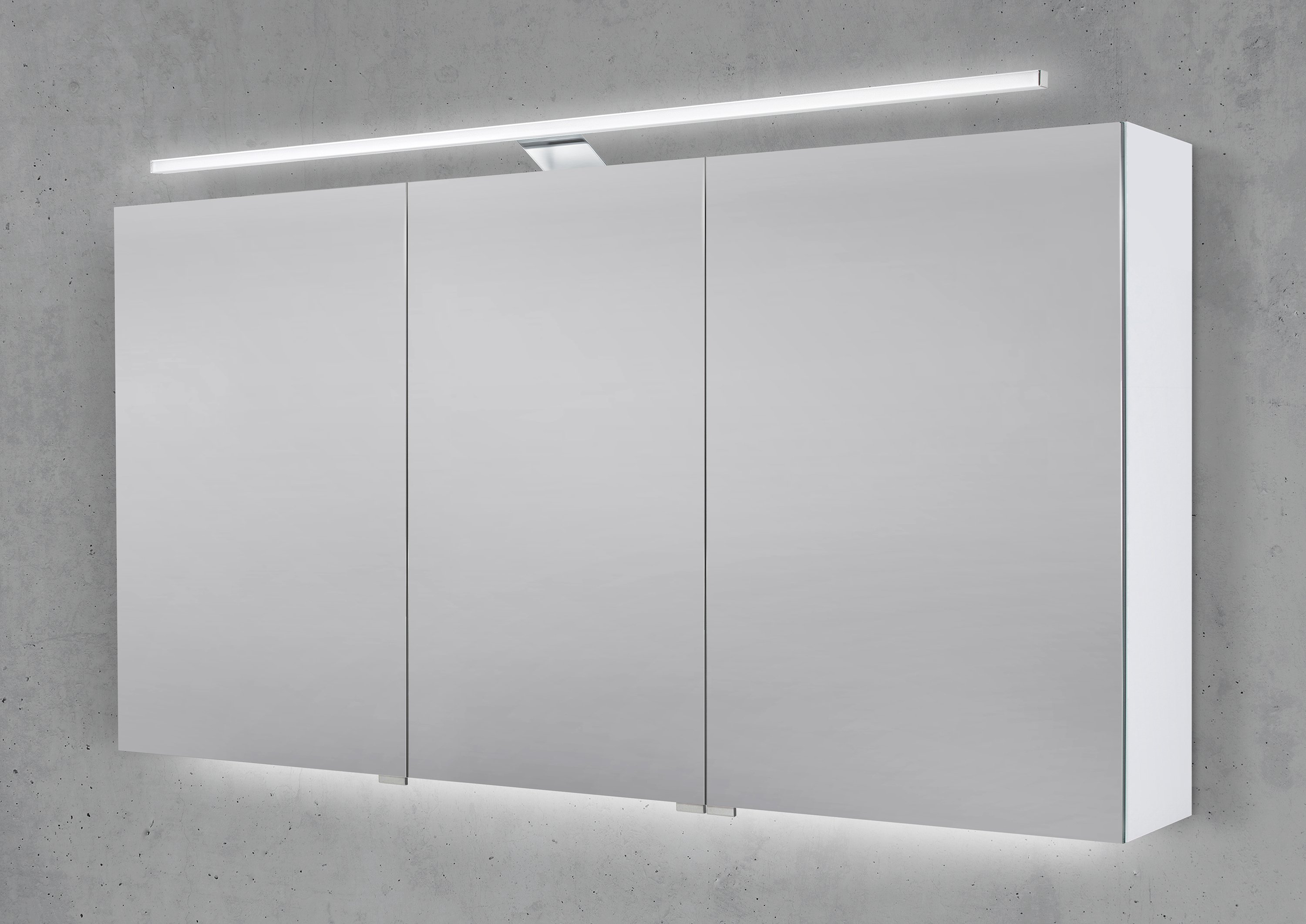 Spiegelschrank 140 cm mit MULTI Light LED Beleuchtung, Doppelspiegeltüren