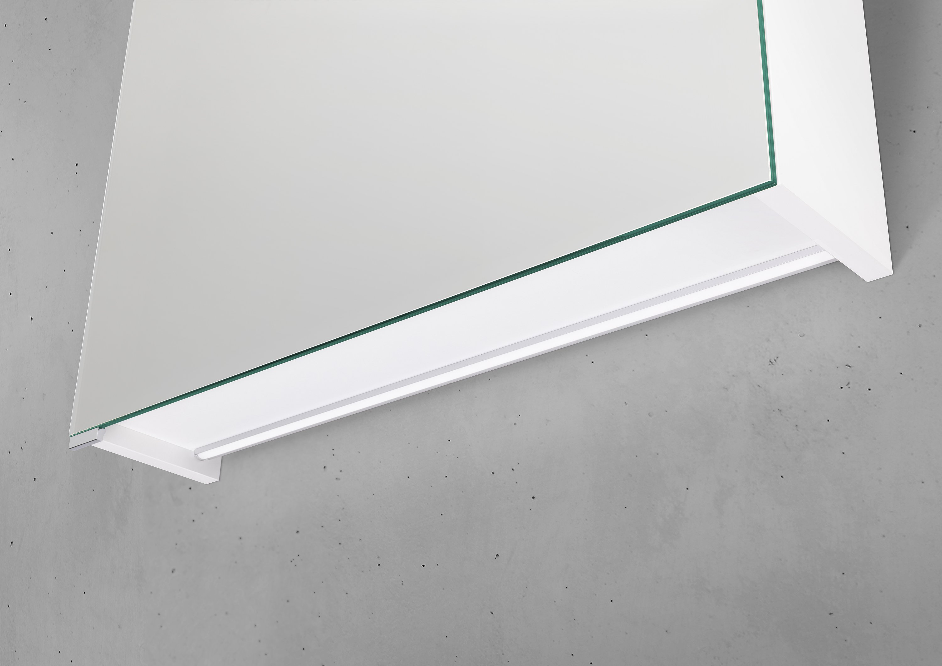 Spiegelschrank 60 cm LED Acryl Aufsatzleuchte doppelseitig verspiegelt