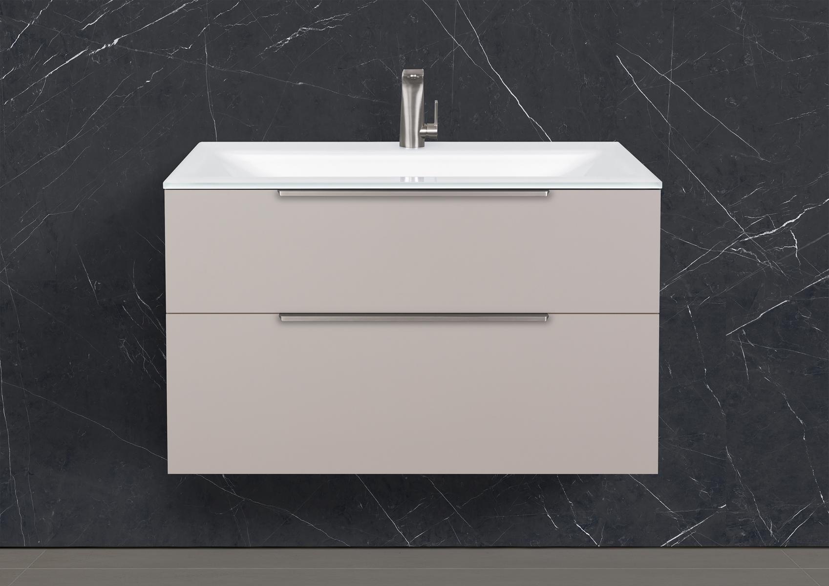 Saphir - Badmöbelset 90 cm mit Glaswaschtisch und Unterschrank