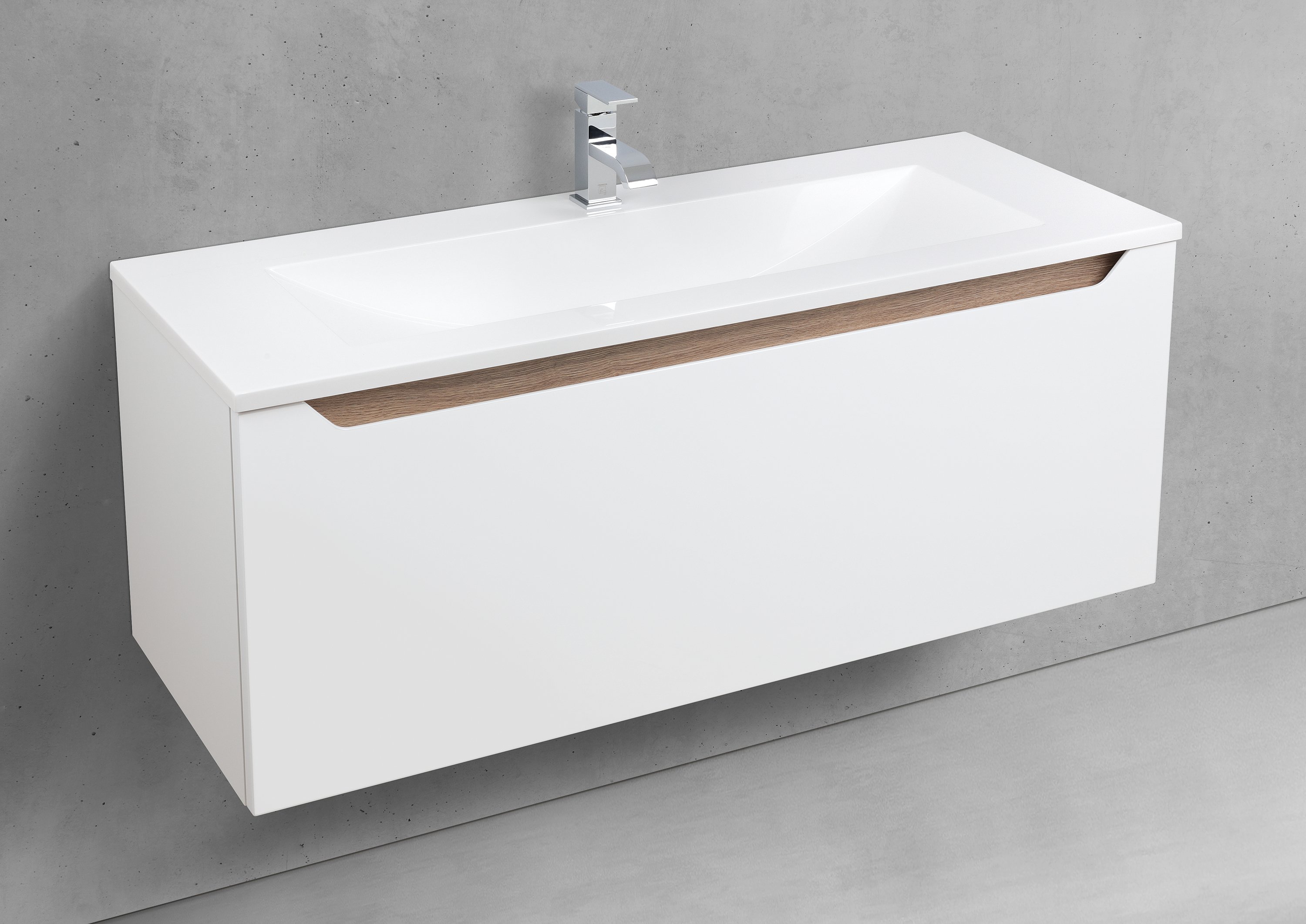 Badmöbel Set 120 cm Waschtisch mit Unterschrank grifflos